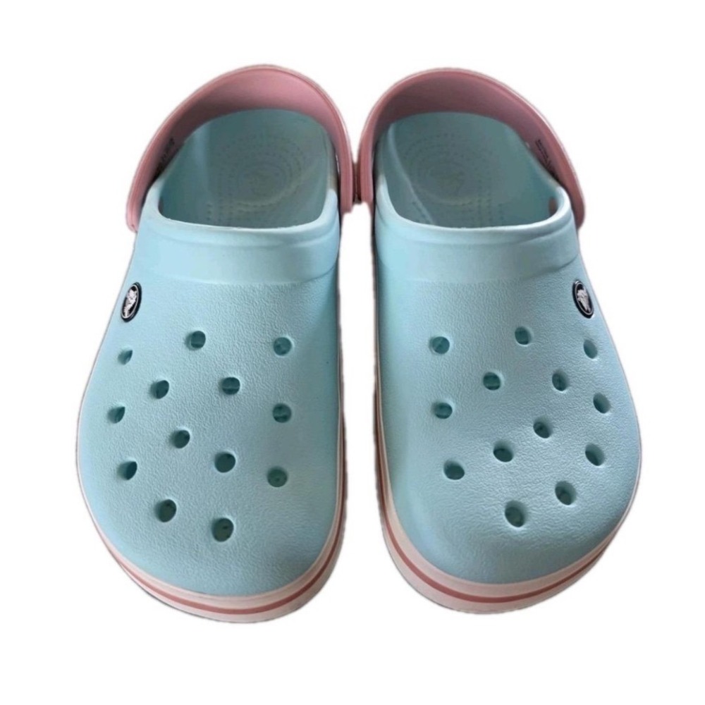Crocs Kids Crocband Clog Light Blue Pink Sporty Water Shoes J3